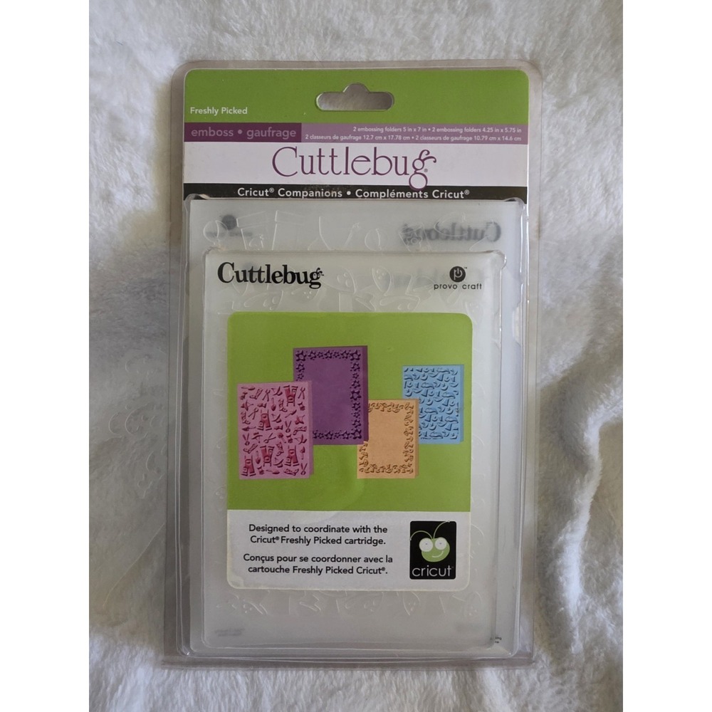 Cricut Cuttlebug Companions Freshly Picked Embossing Folder 4-Pc Set 2000411 NIB